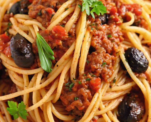 Simple Spaghetti and Puttanesca Sauce